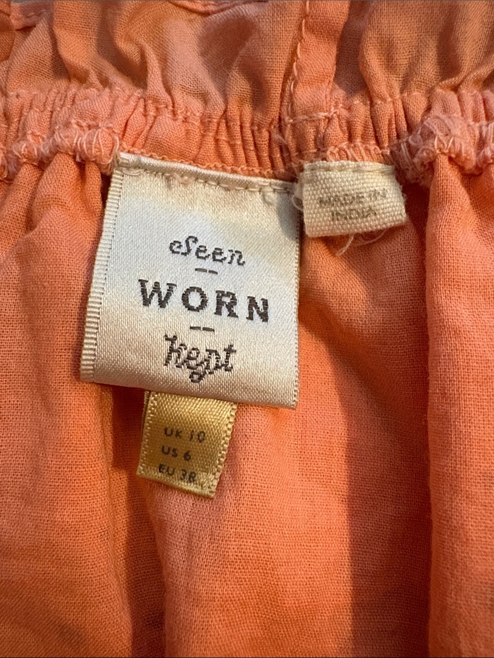 Seen Worn Kept Anthropologie Flora Jane Eyelet Lace Blouse Peach Sz 6 boho comfy - Picture 5 of 8